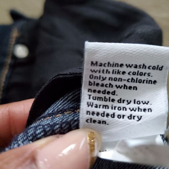 Nine West Jeans Women Size 6 Blue Dark Wash Raw Hem Stretch Denim High Rise - Picture 6 of 7